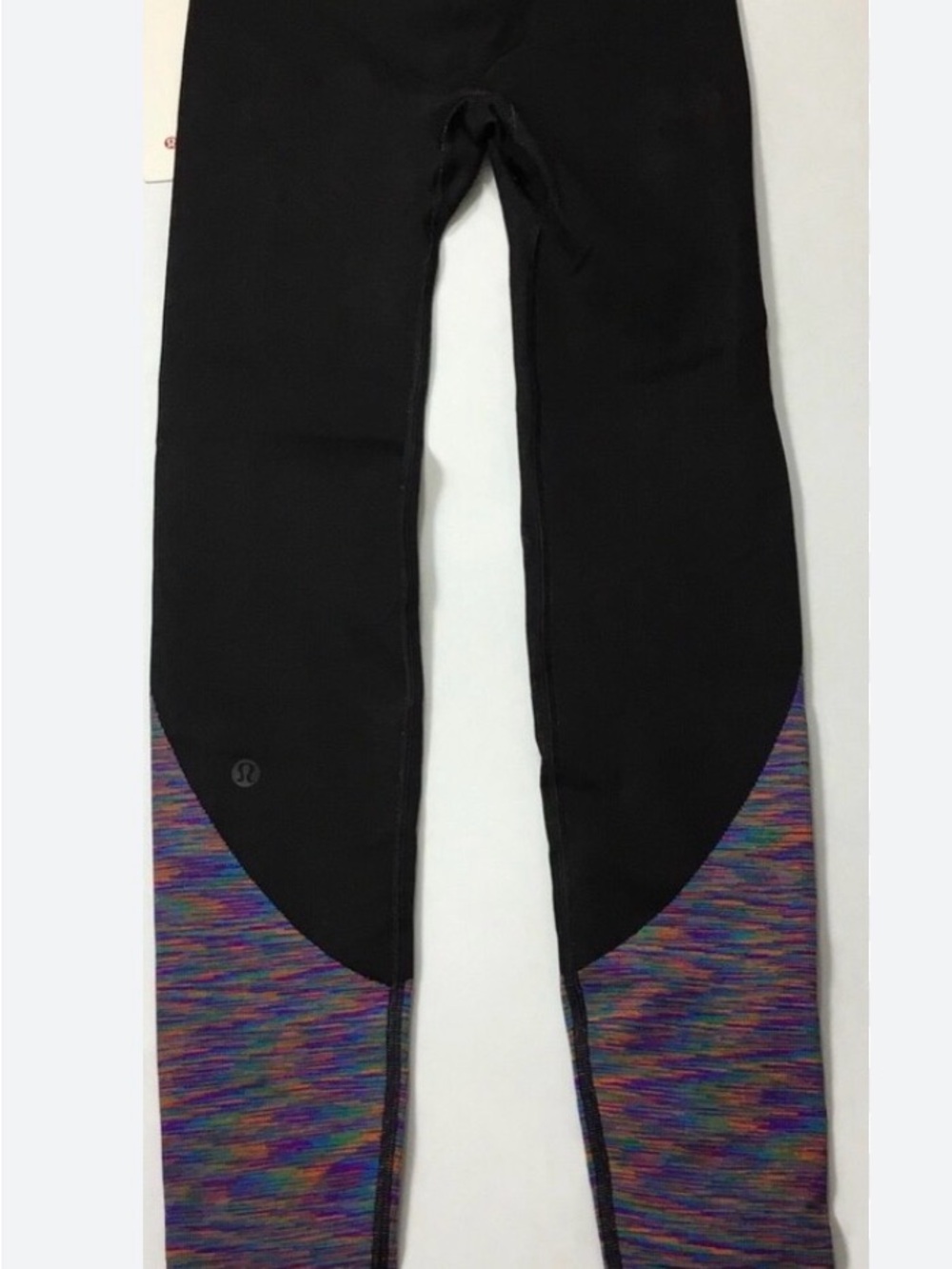 lululemon athletica Black Leggings with Rainbow Space-Dye Panels